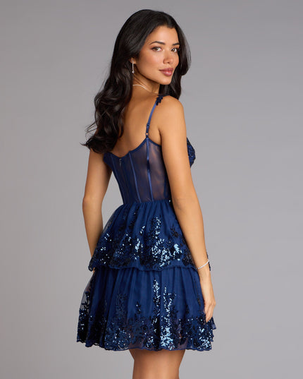 The Marisa Sequin Corset Tulle Skater Dress is your new go-to Windsor dress—effortless, versatile, and made to update your fall style in seconds.