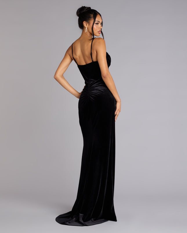 Celebrate in style with the Fia Sleeveless Velvet Wrap Corset Mermaid Dress, a prom dresses standout that brings bold, festive flair and a party-ready look.