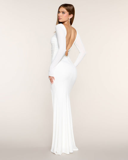 Aveline Open Back Long Sleeve Formal Dress