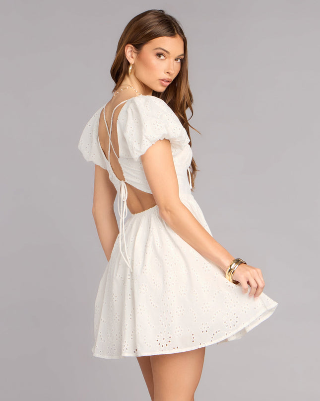 Charmed Life Eyelet Skater Mini Dress