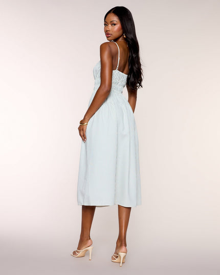 Effortless Plans Striped A-Line Midi Dress