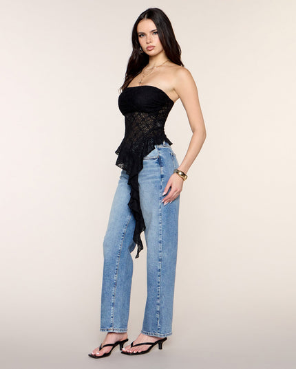 Ruffle Rumor Lace Tube Top