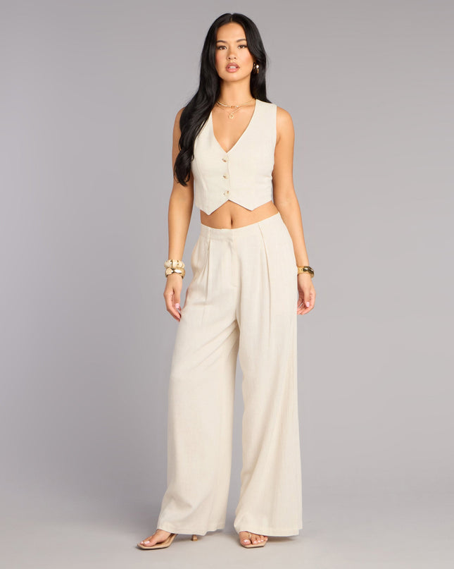 Effortlessly Polished Linen-Blend Trouser Pants