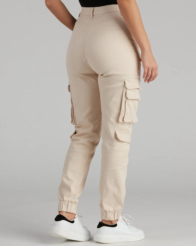 The Major Cutie Cargo Joggers is a trendy women's bottom in ivory, designed with modern details and alluring textures to complete chic outfits for 2026.