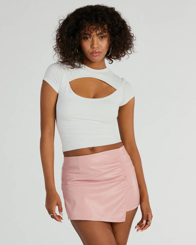 Worth It Faux Leather Mini Skort