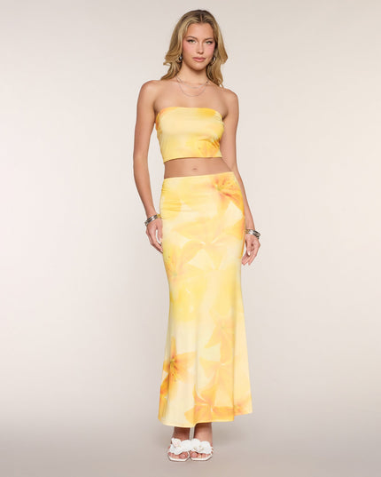 Sandy Shores Tropical Floral Maxi Skirt