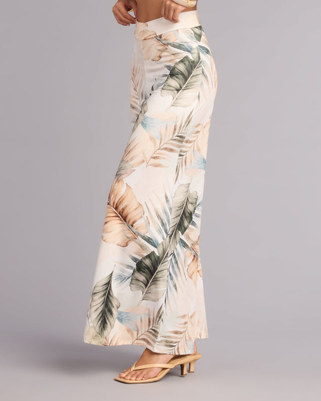 Getaway Mode Tropical Print Wide-Leg Pants