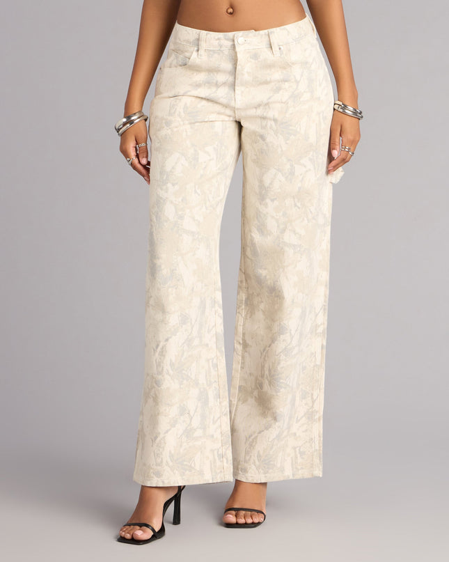 Off Duty Intent Camouflage Straight Leg Jeans