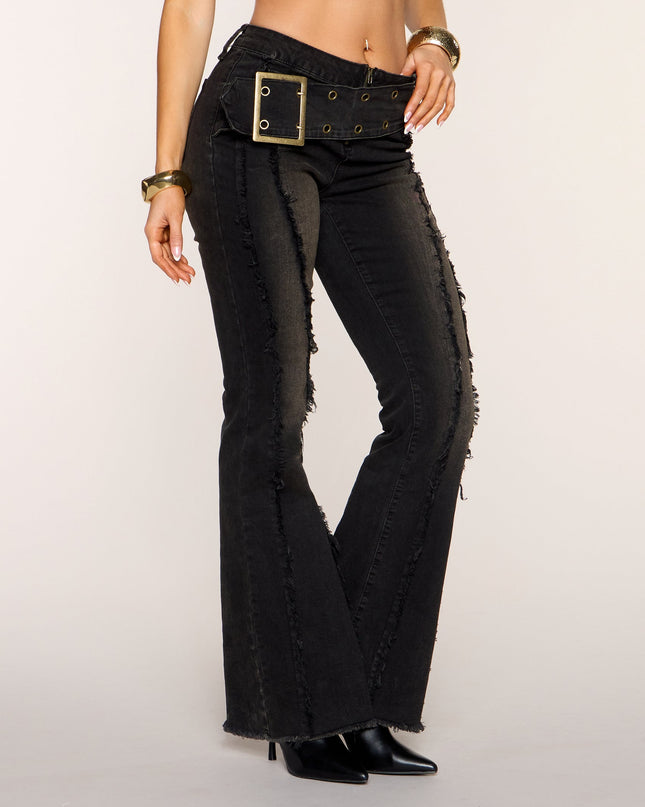 Downtown Edge Frayed Flare Jeans