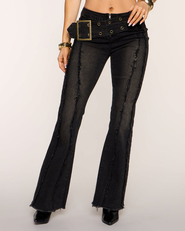 Downtown Edge Frayed Flare Jeans