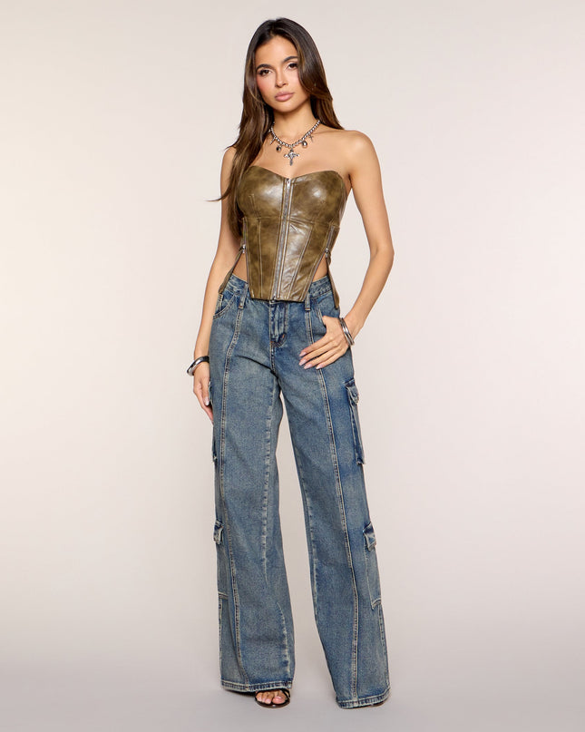 Pocket Full Of Plans Cargo Denim Jeans