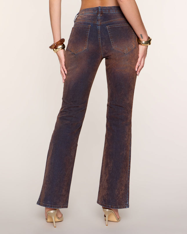 Edge Effect Studded Lace-Up Flare Jeans