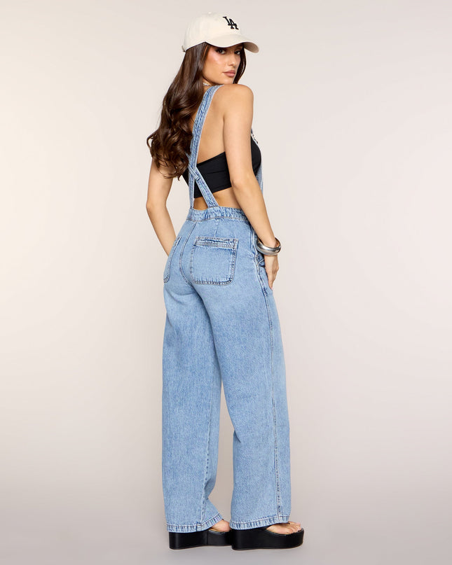 Daily Uniform Straight-Leg Denim Overalls