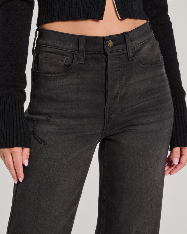Create bold, fashion-forward looks for any event or for your page with the High-Rise Distressed Boyfriend Jeans in black, a must-have piece from Windsor’s collection of stylish bottoms for women.