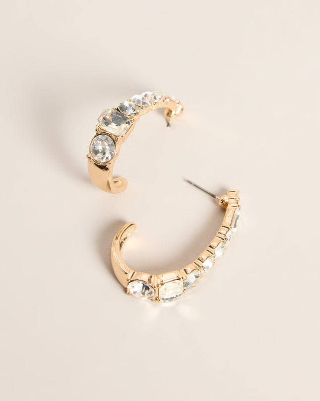 Crystal Curve Rhinestone Oval Hoops