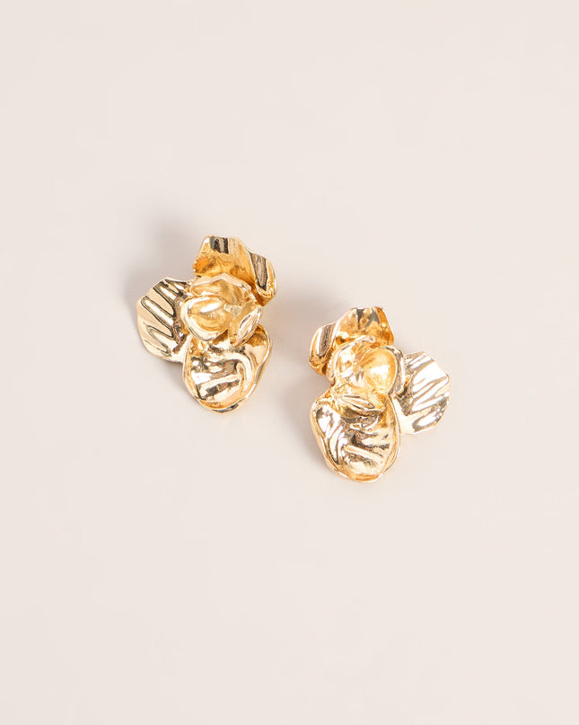 Golden Bloom Statement Stud Earrings