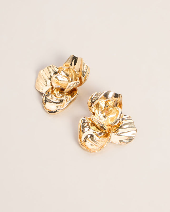 Golden Bloom Statement Stud Earrings