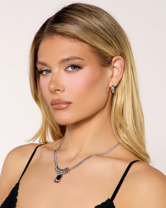 Cross Check Huggie Earring Three Pack