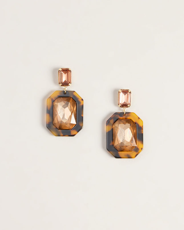 Retro Luxe Gemstone Drop Earrings