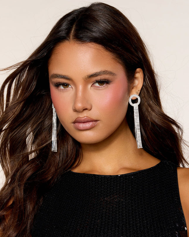 Fringe Benefits Rhinestone Earrings