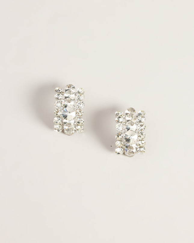 Full Spark Rhinestone Stud Earrings