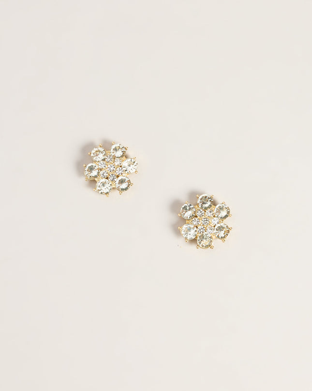 Petal Play Rhinestone Flower Stud Earrings