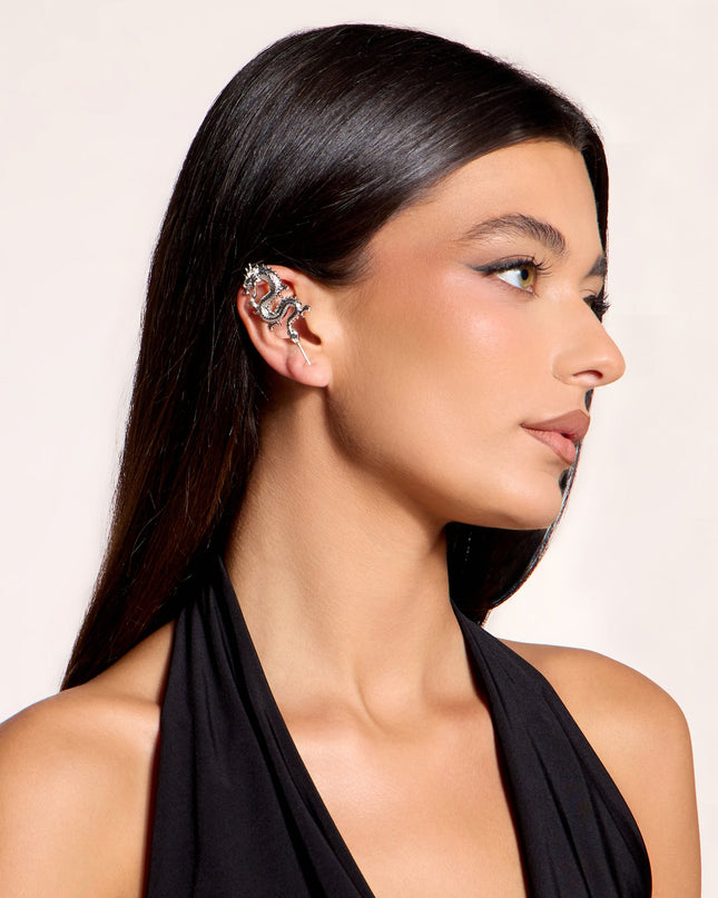 Dragon Detail Sculpted Ear Cuff Earring