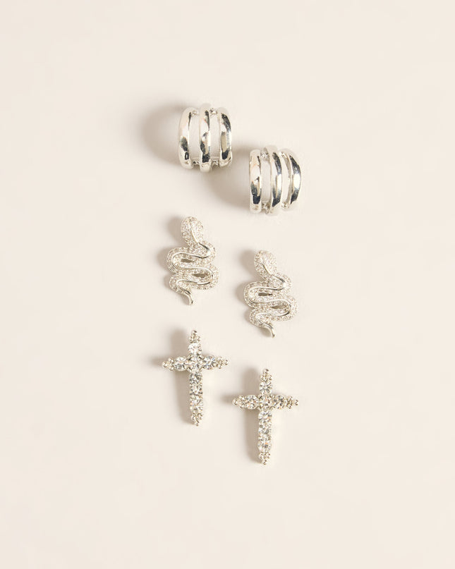 More Edge Three-Pack Earrings Set