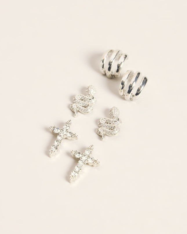 More Edge Three-Pack Earrings Set