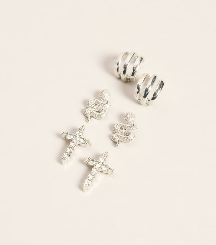 More Edge Three-Pack Earrings Set