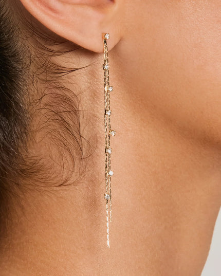 Dainty Glamour Rhinestone Linear Earrings