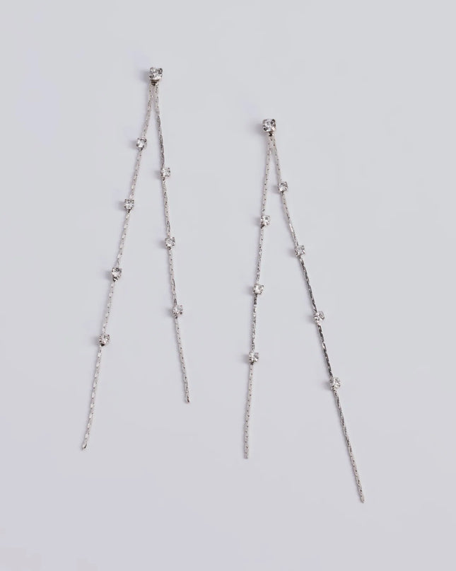 Dainty Glamour Rhinestone Linear Earrings