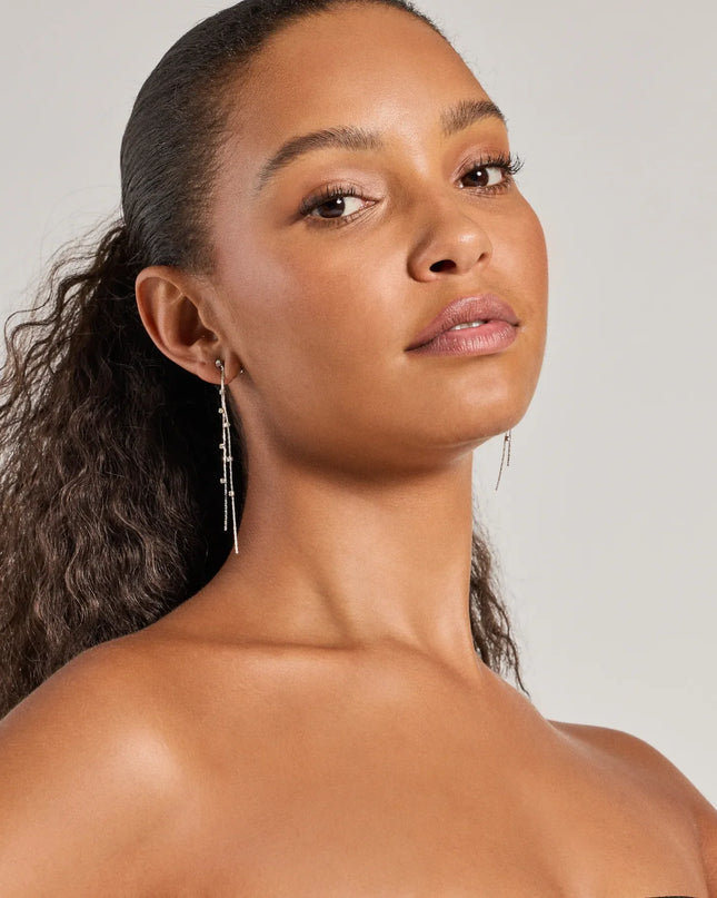 Dainty Glamour Rhinestone Linear Earrings