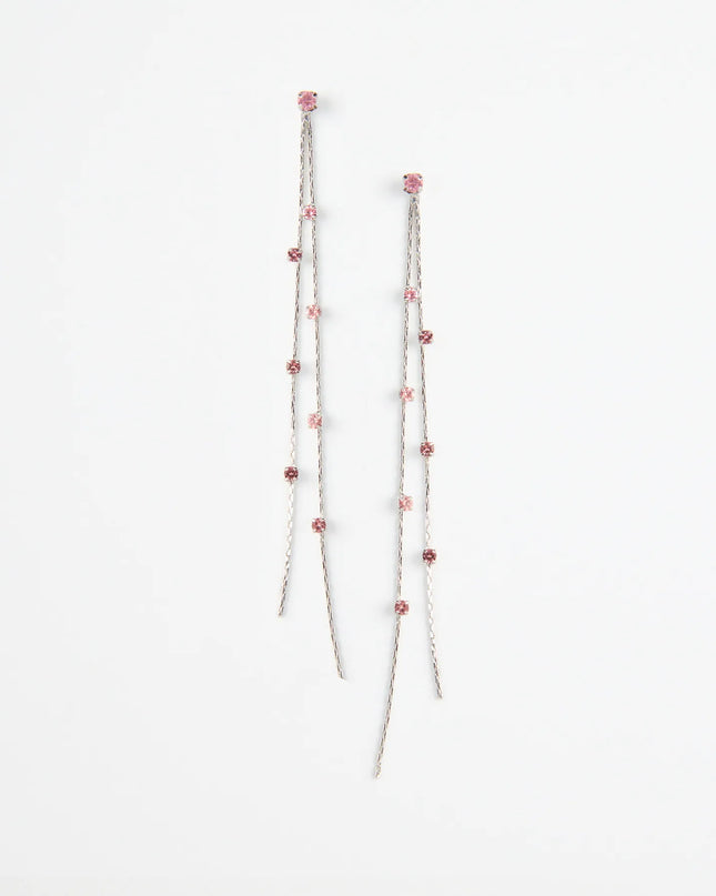 Dainty Glamour Rhinestone Linear Earrings