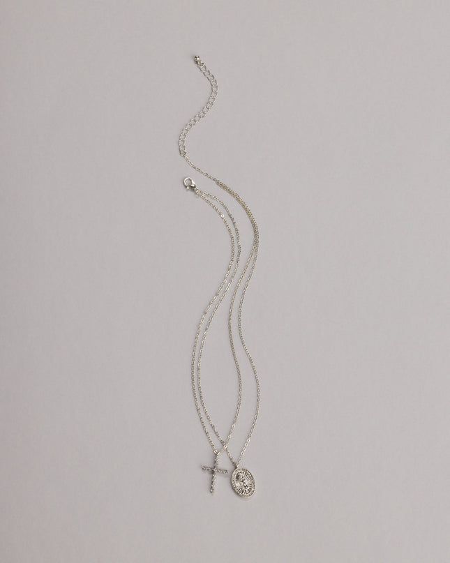 Dainty Blessings Cross Pendant Necklace