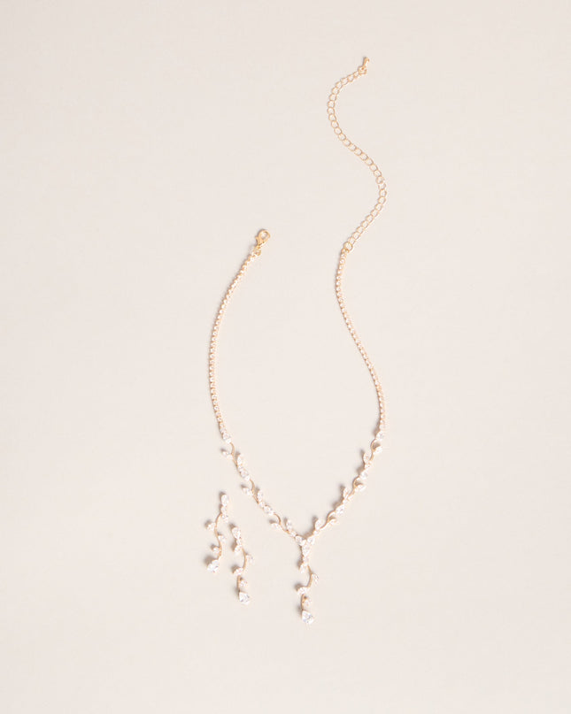 Delicate Drip Rhinestone Jewelry Set
