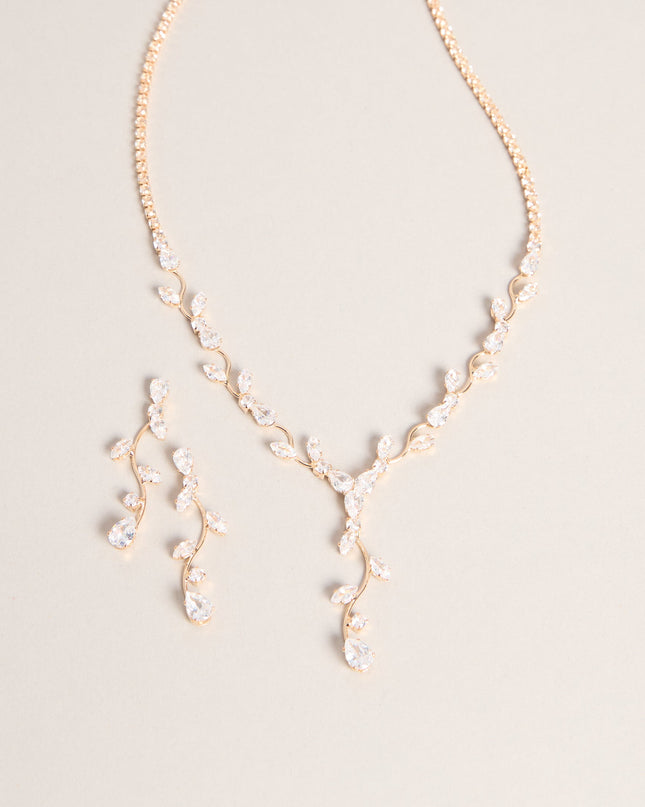 Delicate Drip Rhinestone Jewelry Set