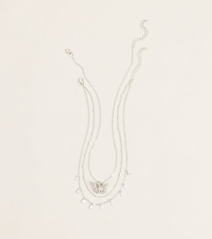 Delicate Drama Butterfly Necklace Set