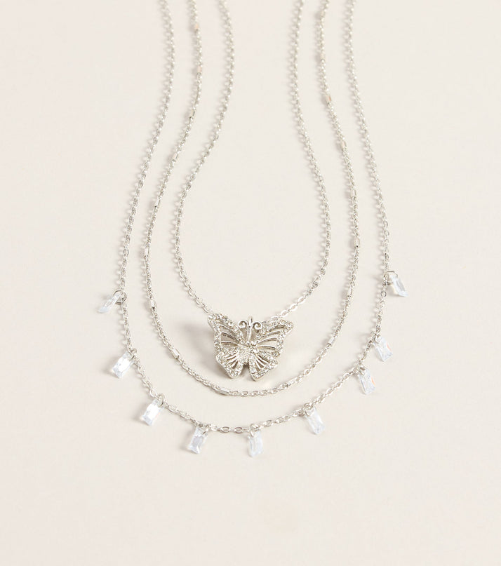 Delicate Drama Butterfly Necklace Set