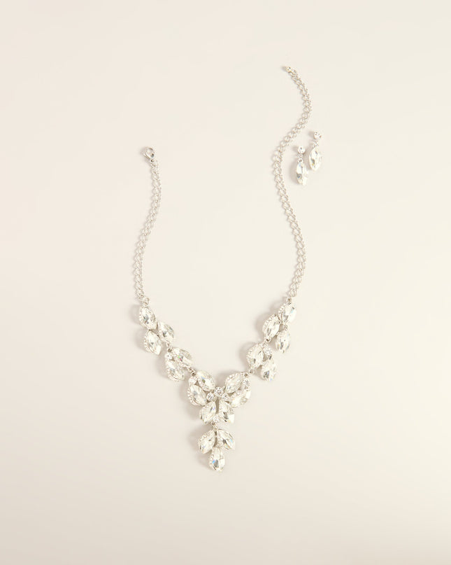 Perfect Match Rhinestone Necklace And Earrings Set