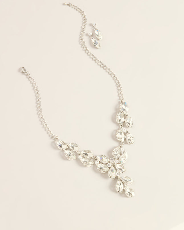 Perfect Match Rhinestone Necklace And Earrings Set
