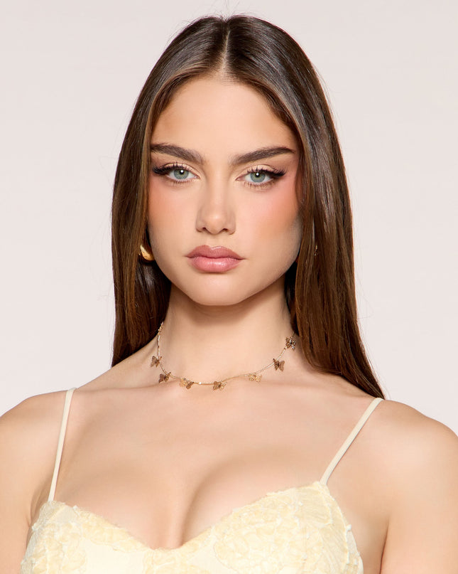Flutter Line Butterfly Choker Necklace