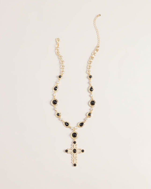 Glam Polish Rhinestone Cross Necklace
