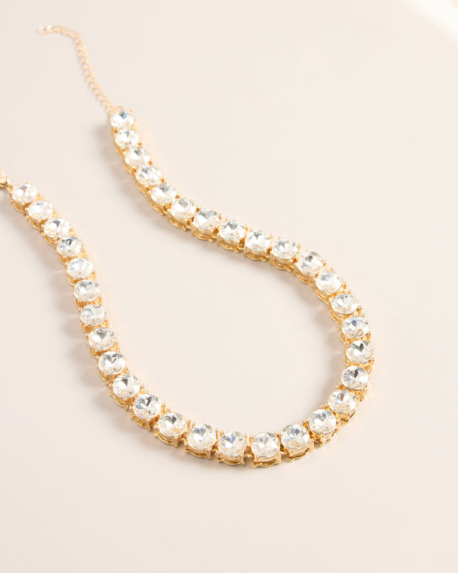 Glam Agenda Rhinestone Collar Necklace