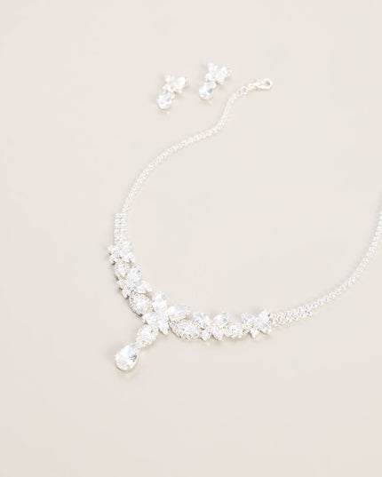 Finishing Touch Rhinestone Necklace And Earrings Set