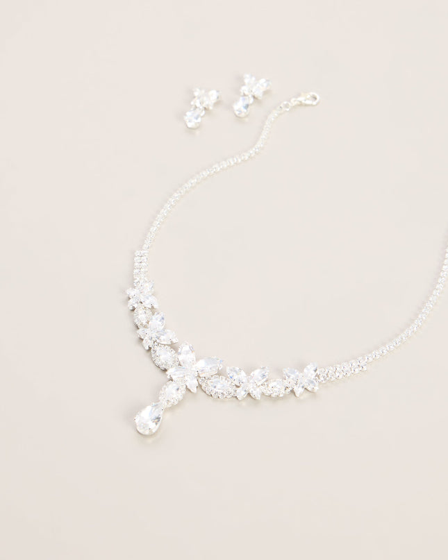 Finishing Touch Rhinestone Necklace And Earrings Set