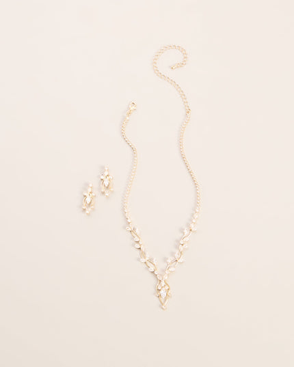 Dreamy Invite Cubic Zirconia Necklace And Earrings Set