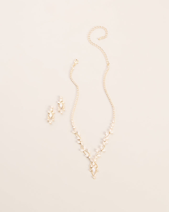 Dreamy Invite Cubic Zirconia Necklace And Earrings Set