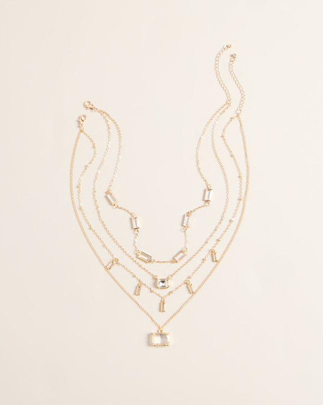 Stacked With Plans Rectangular Gem Necklace Set