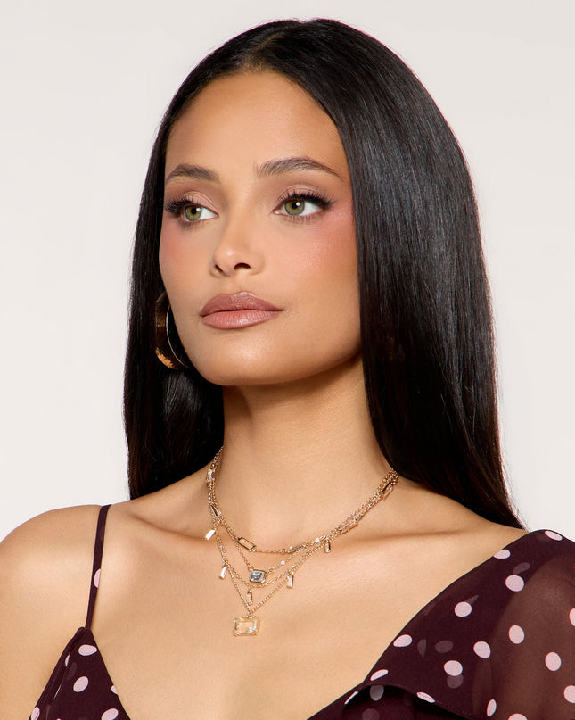 Stacked With Plans Rectangular Gem Necklace Set
